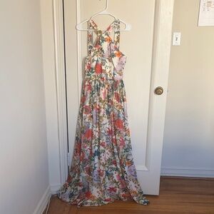 Lulus Floral Halter Maxi Dress